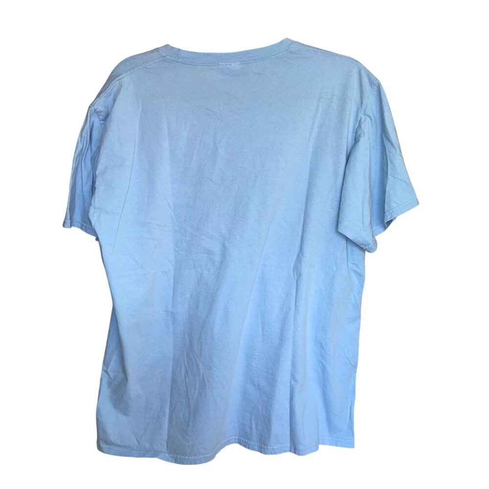 Port Company Mens Tee Shirt Size Large Blue David Bowie Crew Neck Pure Cotton - Picture 2 of 8